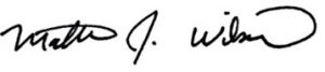 President Matthew Wilson signature