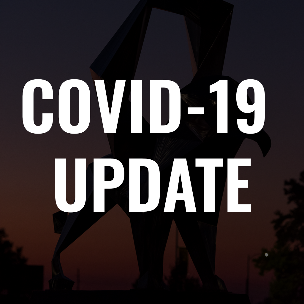 covid 19 update cover with griffon statue in the background