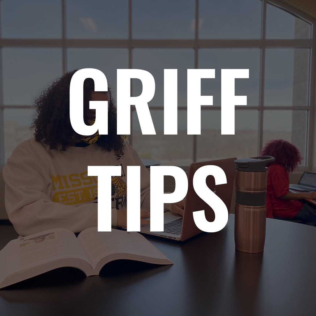 griff tips cover with student studying at a table in the background