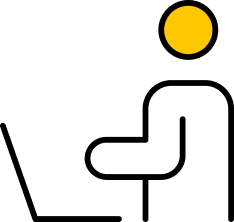 Icon of a person using a laptop