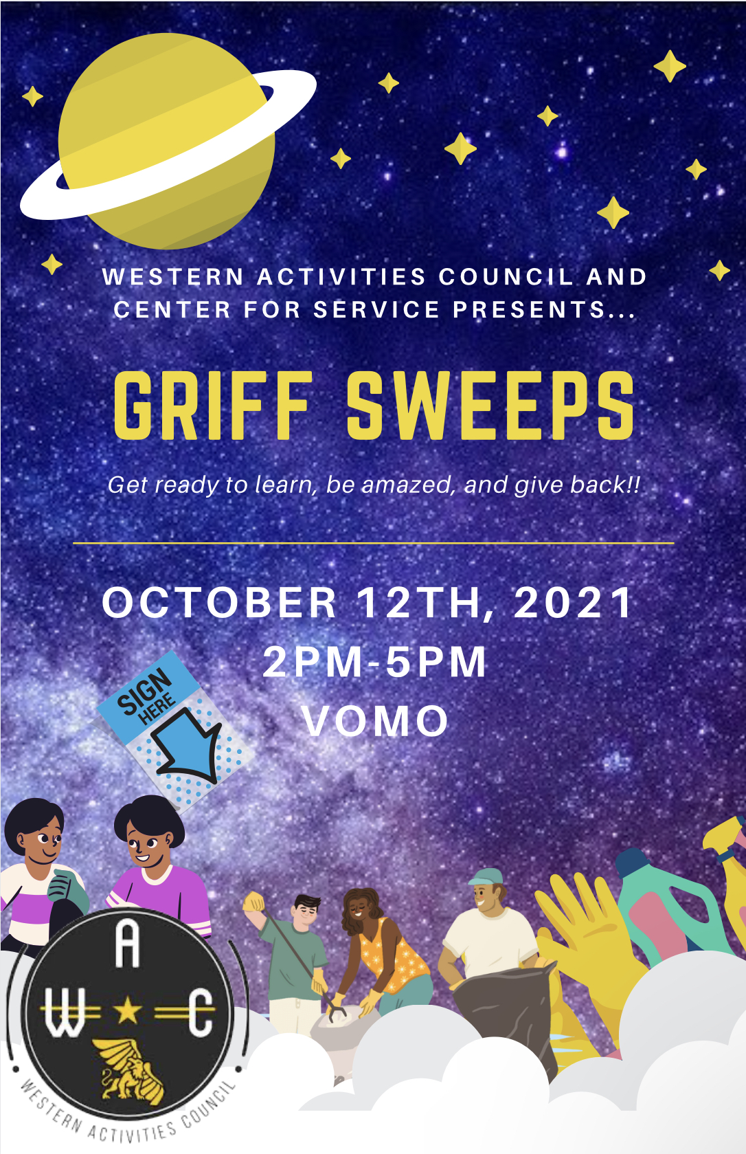 Griff Sweeps logo with event details