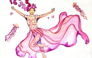 The Jellyfish Queen, by Bailey Shaw Jellyfish Queen_Watecolor,Ink,Pencil_12x9 The Jellyfish Queen, by Bailey Shaw