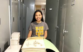 Student inside Herbarium