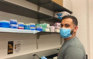 Student working in lab
