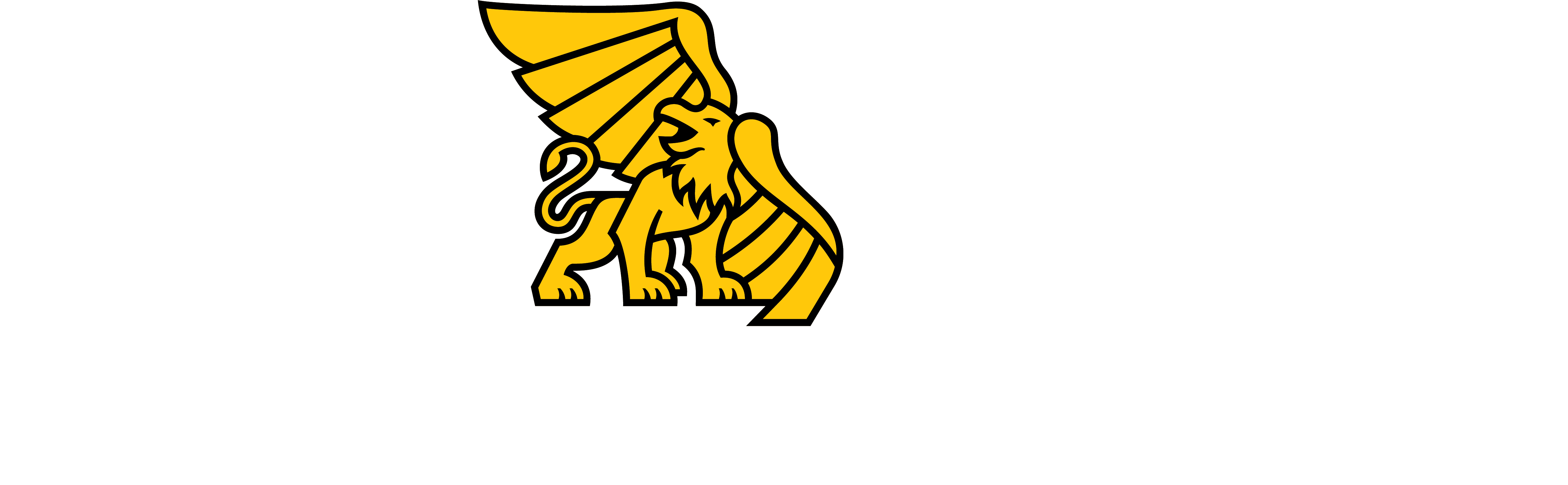 White letters say MoWest Cinema with Mo and West interrupted by a golden griffon in the shape of missouri.