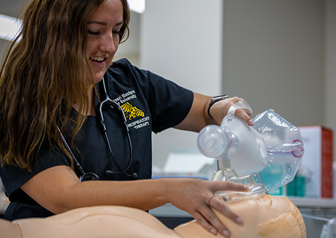 Missouri Western students learning CPR