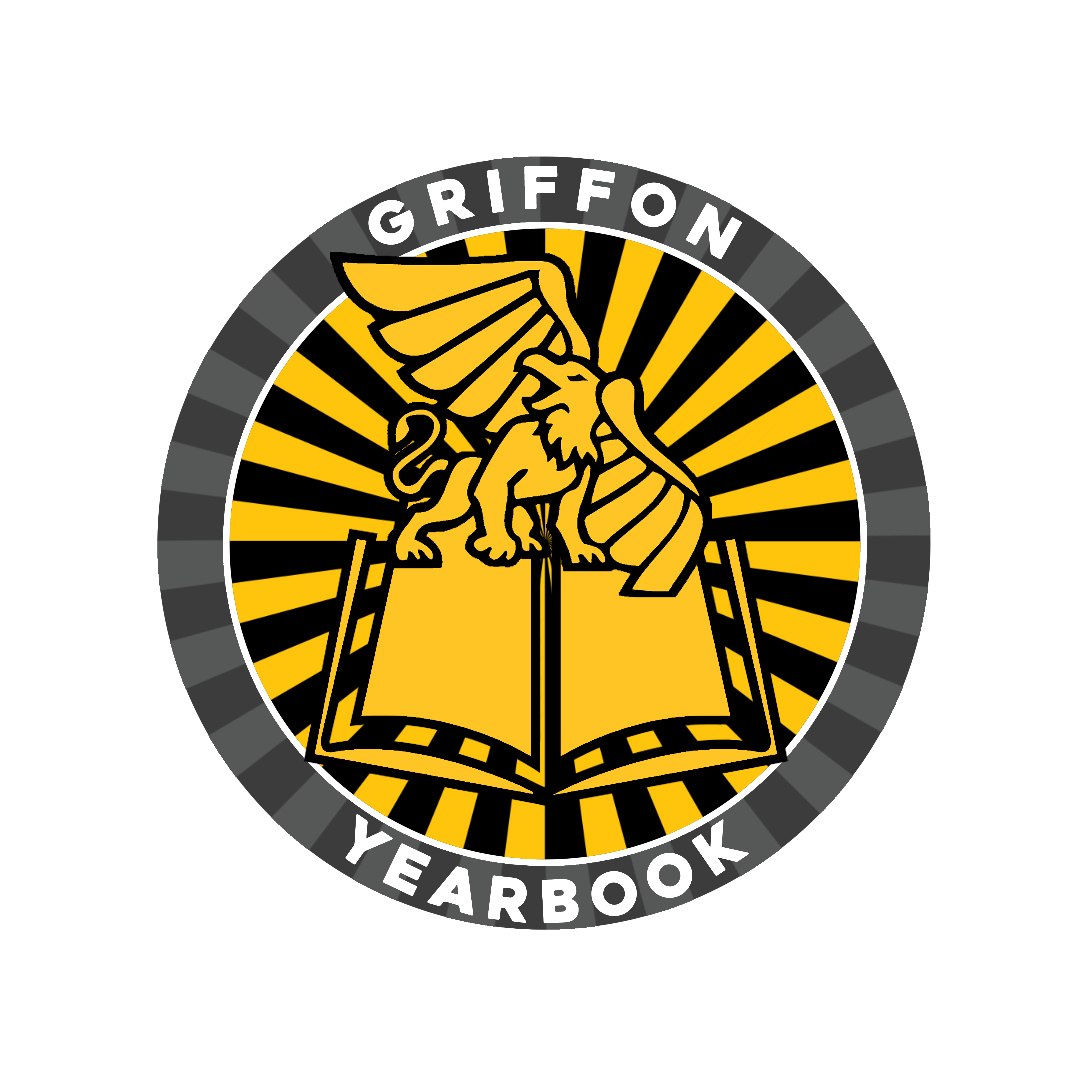 a logo of a griffon on top of a yearbook