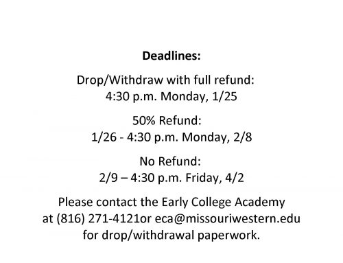 Drop/Withdrawal Information Spring 2021