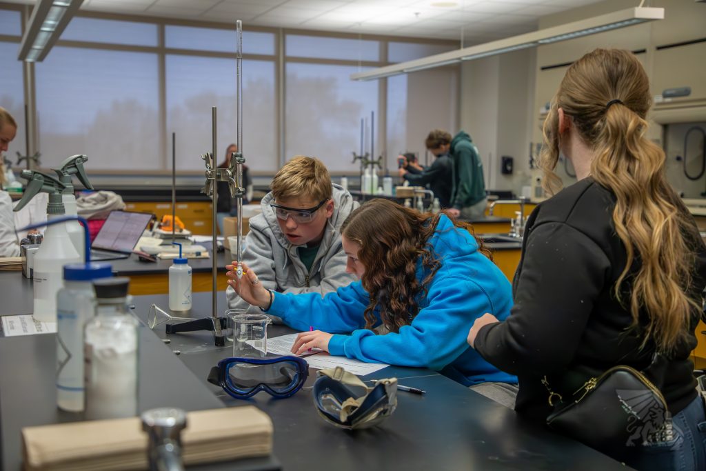 Students working in a lab