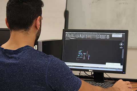 Student working on a computer