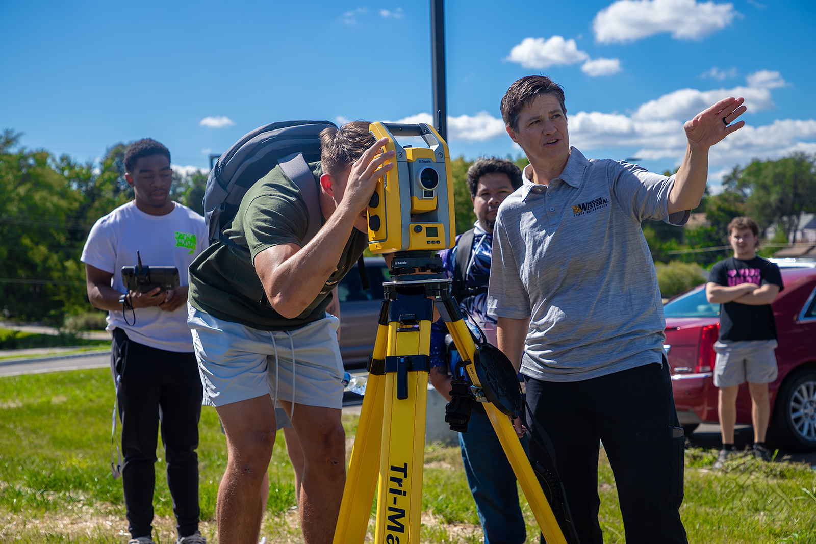 Instructor demonstrates how to use equipment