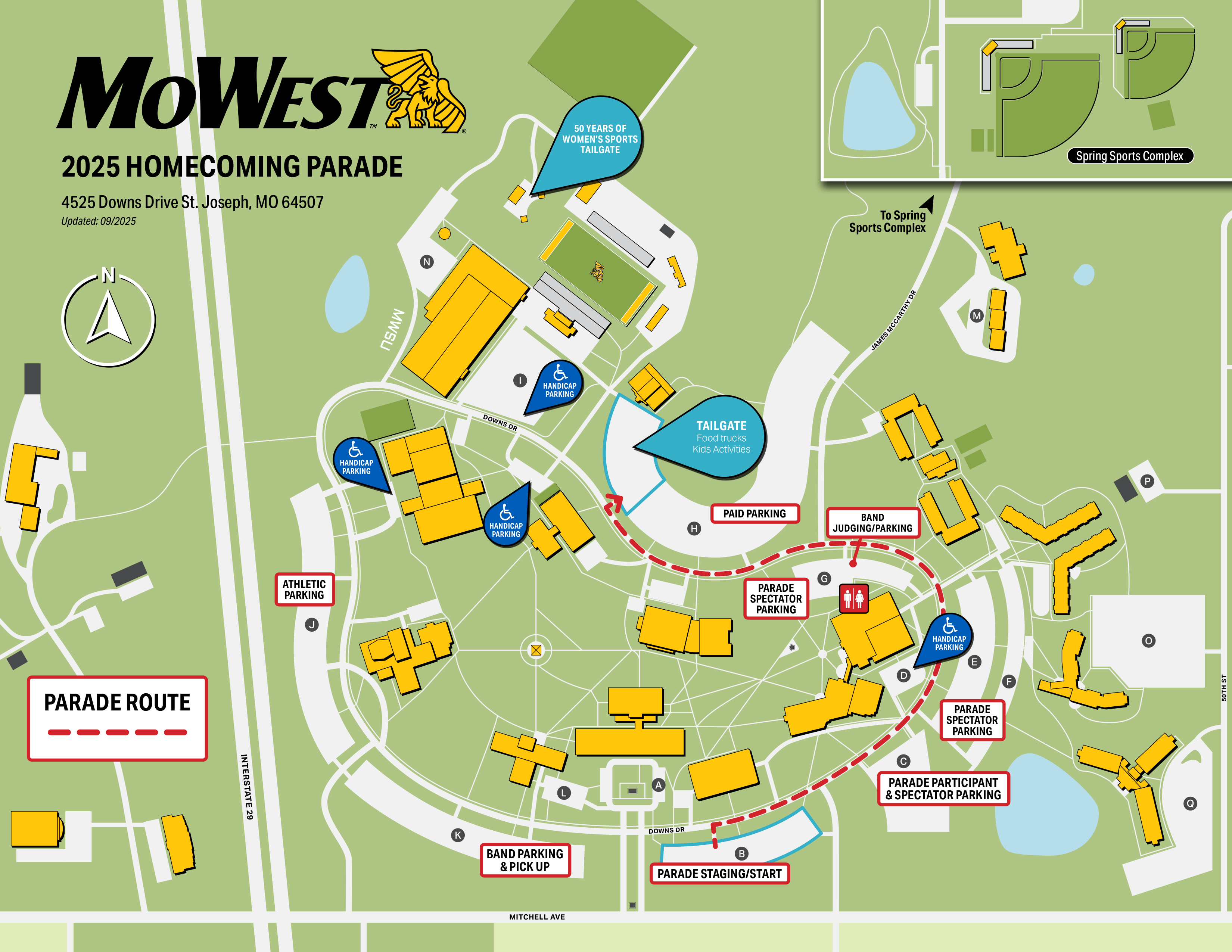 Updated Parade Route Map showing the route
