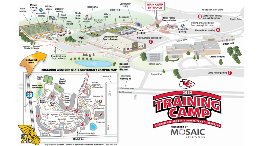 chiefs training camp map