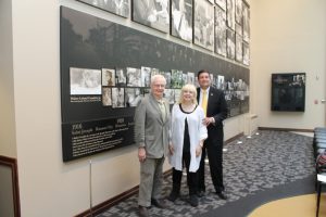 Left, Dr. David Natharius, professor emeritus of Communication and Humanities, California State University-Fresno and adjunct professor, Walter Cronkite School of Journalism and Mass Communication at Arizona State University, Phoenix; and Dr. Mary-Lou Galician, lead professor, Cronkite/ASU Online, at the Cronkite School at ASU; toured the Memorial with Dr. Robert Vartabedian last summer. 