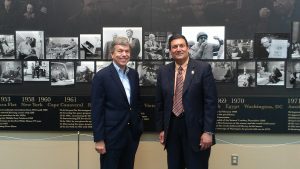 U.S. Sen. Roy Blunt visited the Walter Cronkite Memorial last summer. He also attended the Phase III dedication ceremony in November. 