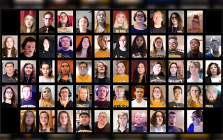 members of the MWSU Chorale Ensemble rehearse virtually