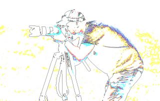 artisting rendering of a student looking through a camera