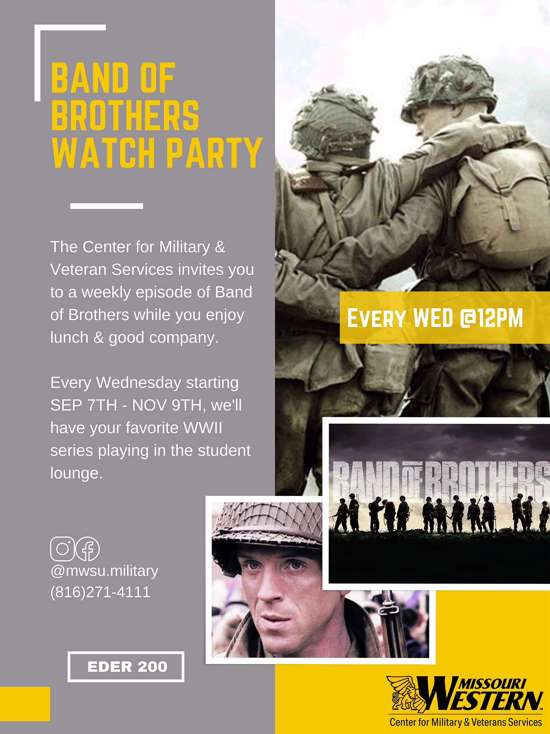 band of brothers watch party flyer