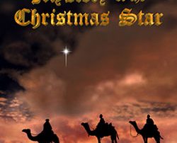 three riders on camels with bright star above