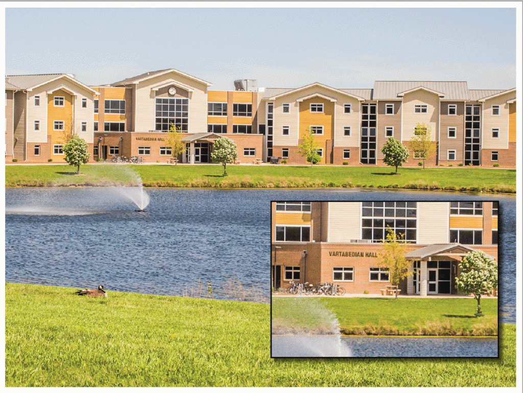 Artist rendering of Vartabedian Hall lettering