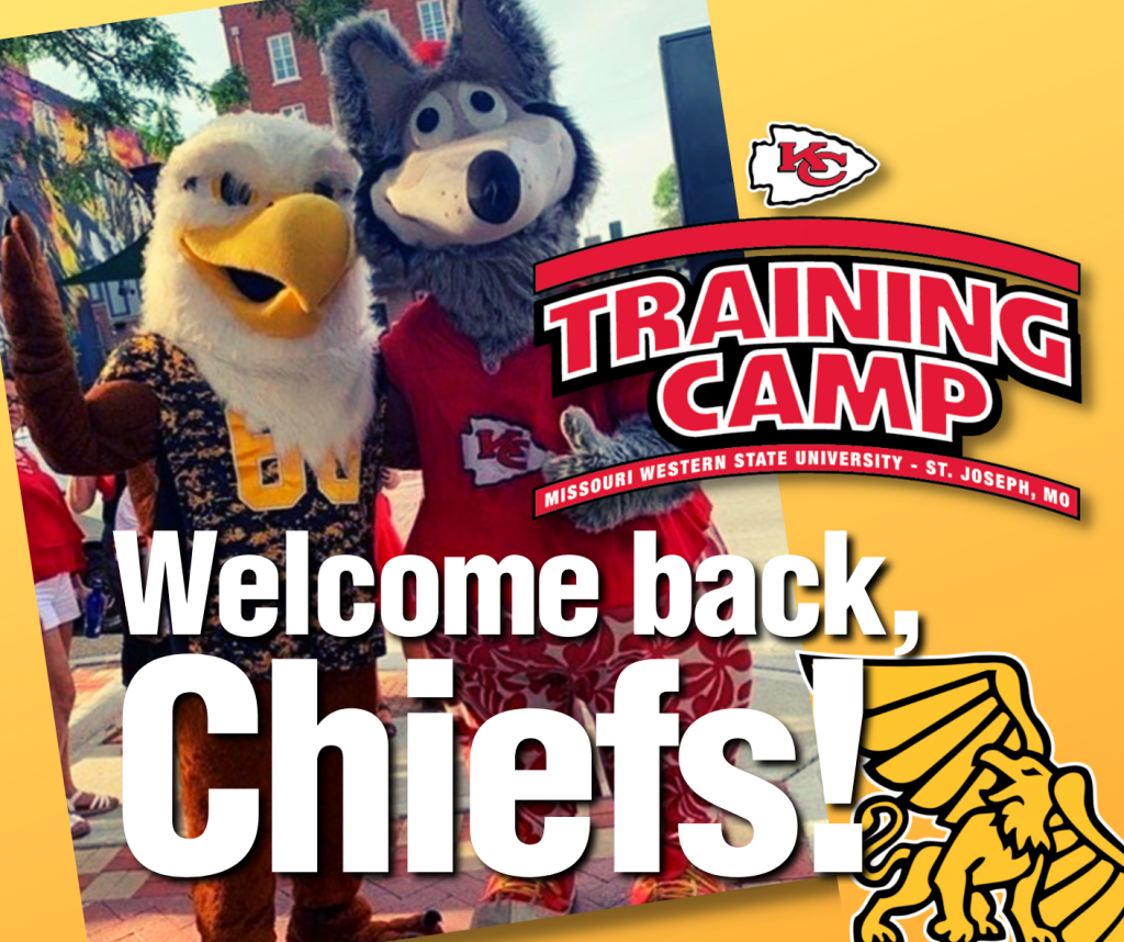 welcome back chiefs Max Griffon KC Wolf downtown St Joseph
