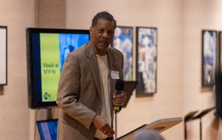 drew brown addresses arts society in potter art gallery