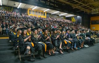 students at commencement