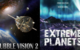 posters for hubble vision and extreme planets showing space scenes