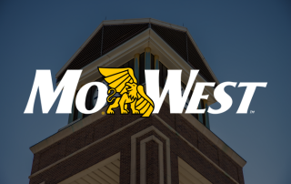 mowest logo on clocktower background