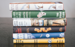 stack of Agatha Christie books