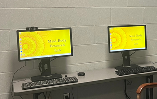computer monitors display Mind-Body Research Lab