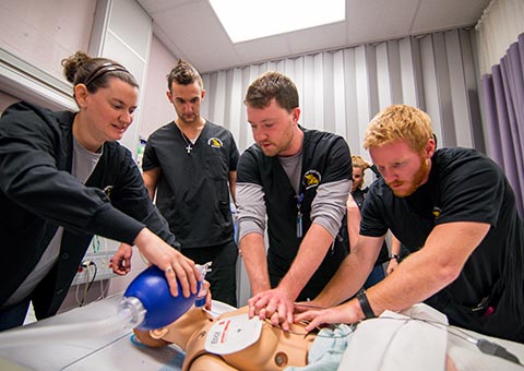 MWSU nursing students learning CPR