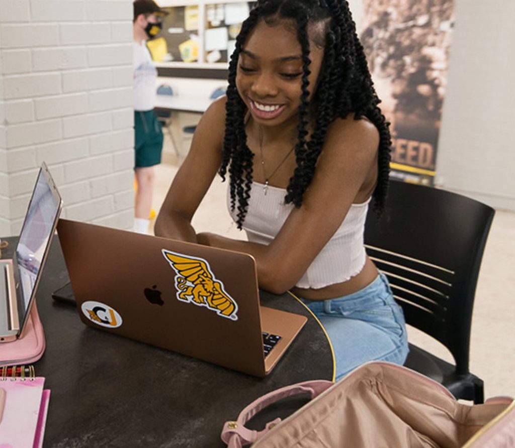 Student on their laptop