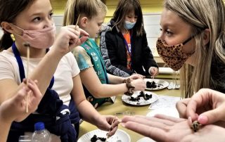 Education students working with children