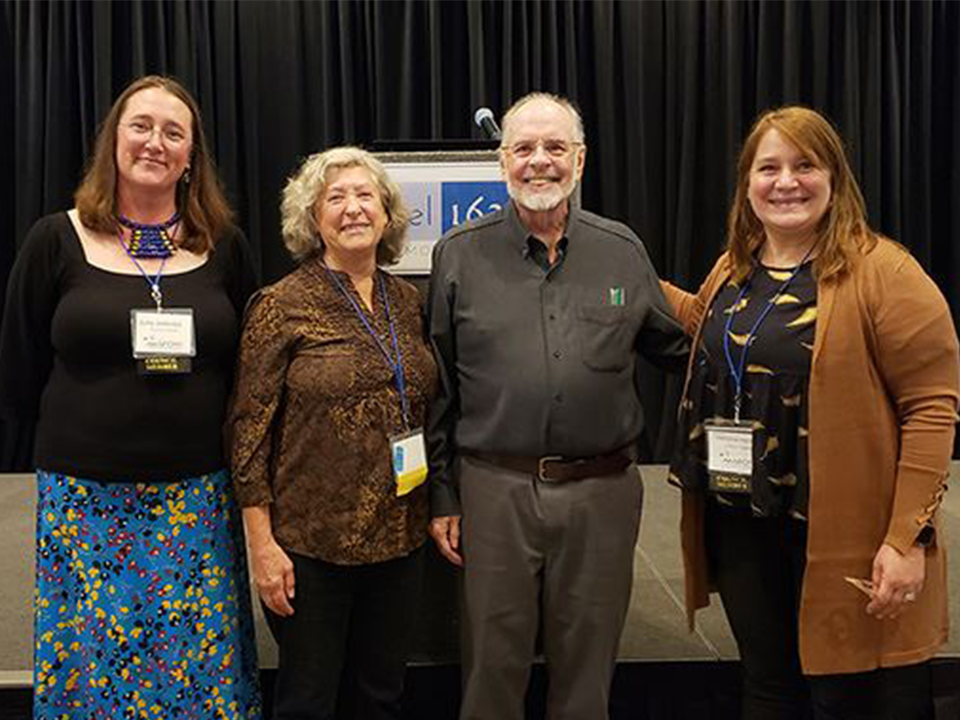Dr. Jedlicka with three Past Presidents of AFO at the recent Centennial Conference in Plymouth, MA