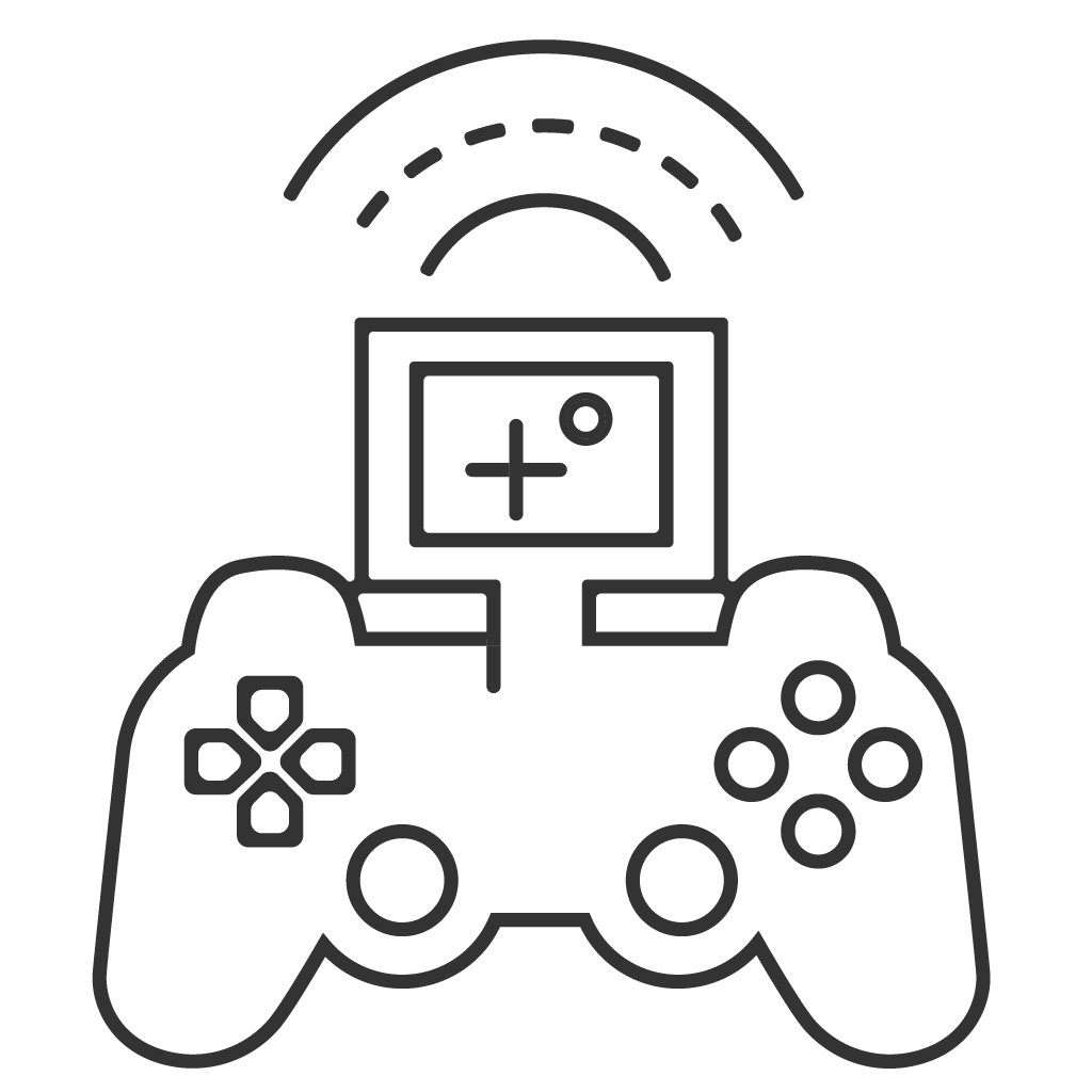 a grey icon of a drone controller