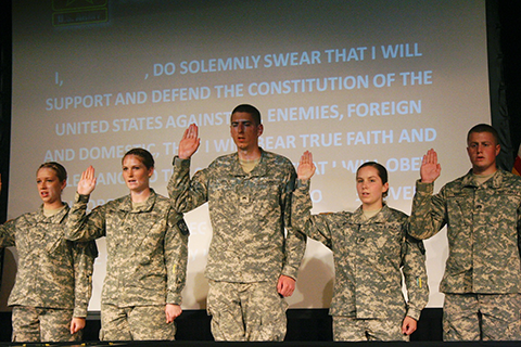 Cadets taking an oath