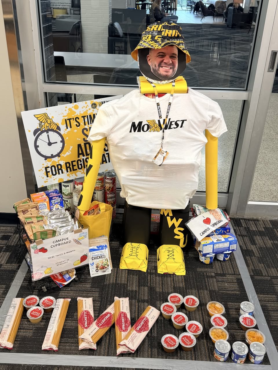 A person was built out of canned food donations