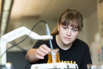 Chemistry students working together