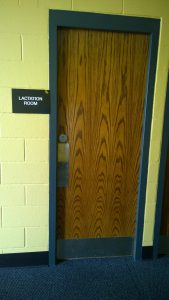 Door entrance to the Lactation Room