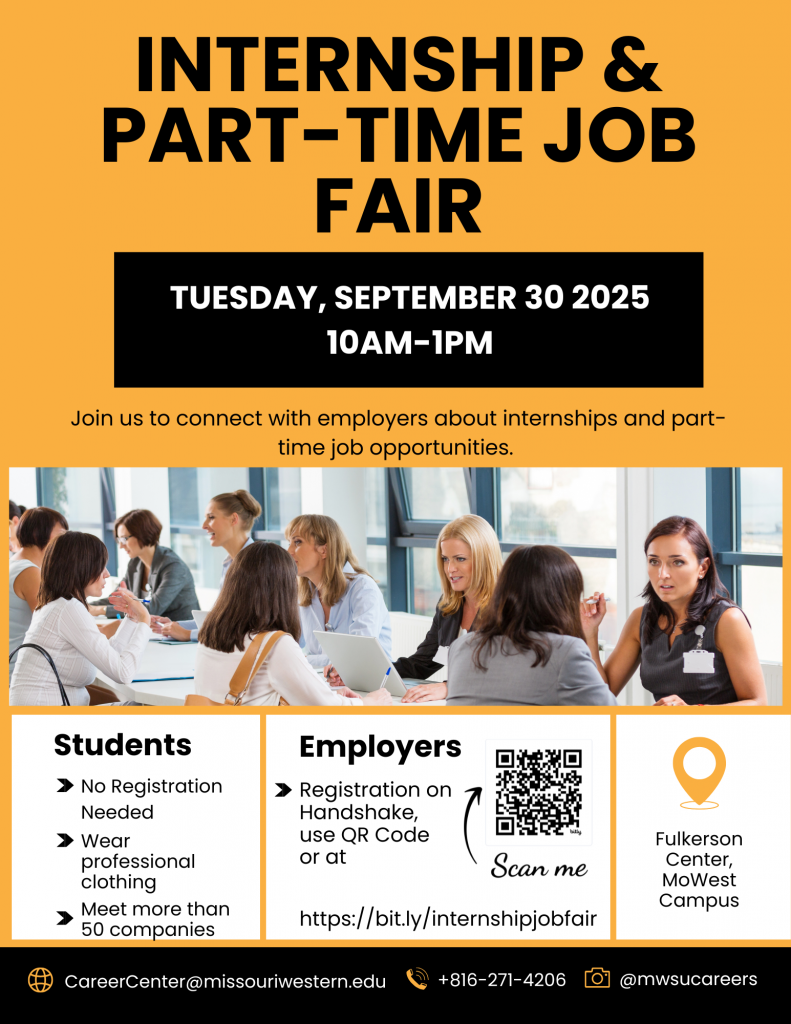 Intern Fair Internship & Part-Time Job Fair – Fall 2025 – Student Services