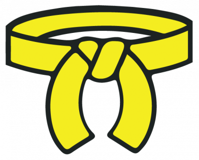 tied yellow belt