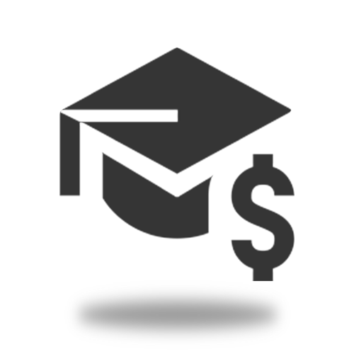 Scholarships Logo with cap and dollar sign