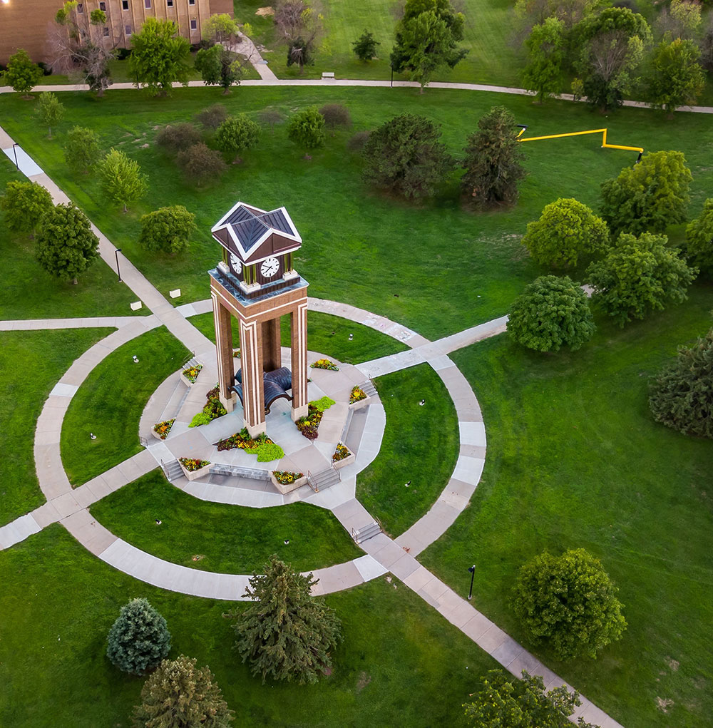 Aerial view of MoWest clocktower