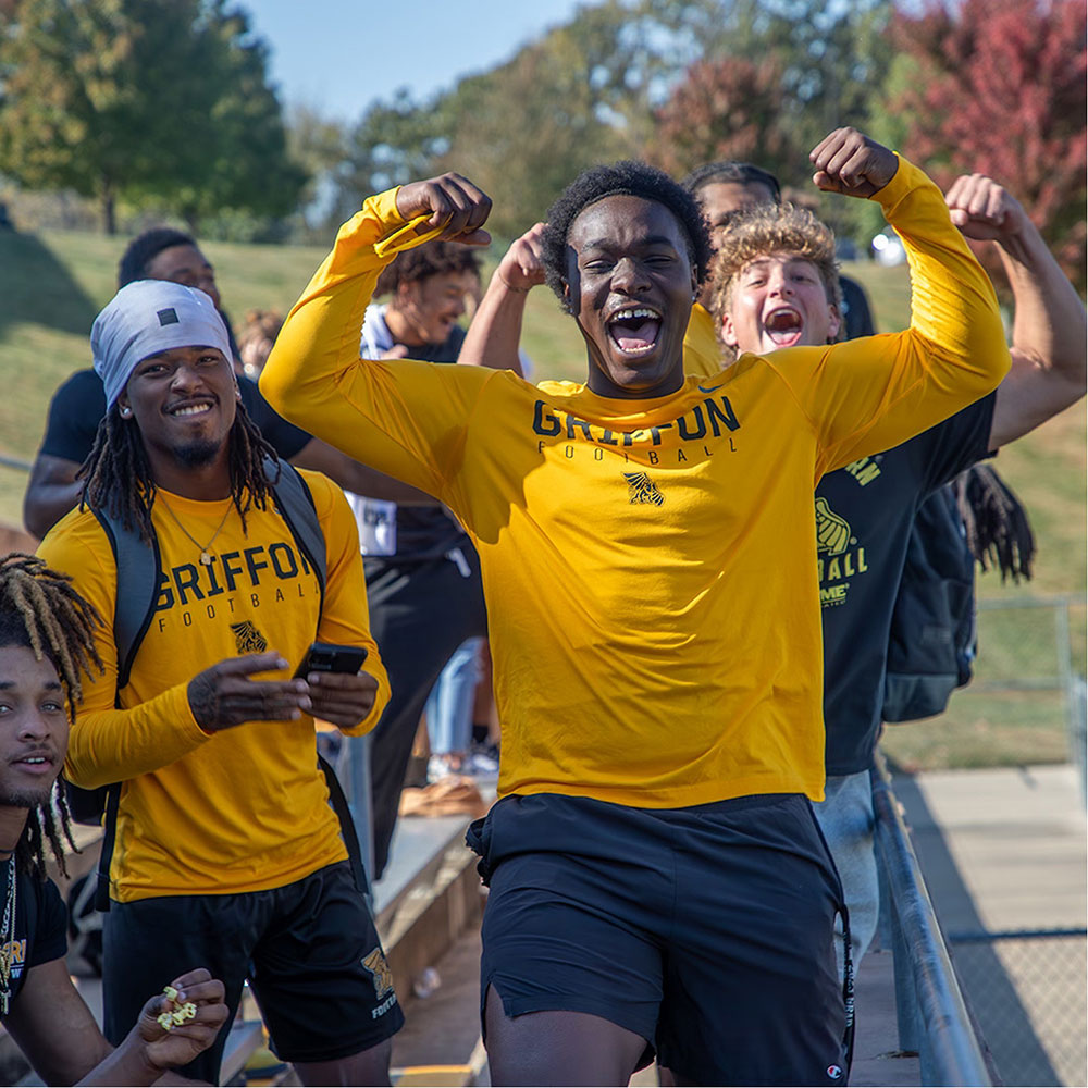 Student athletes cheering
