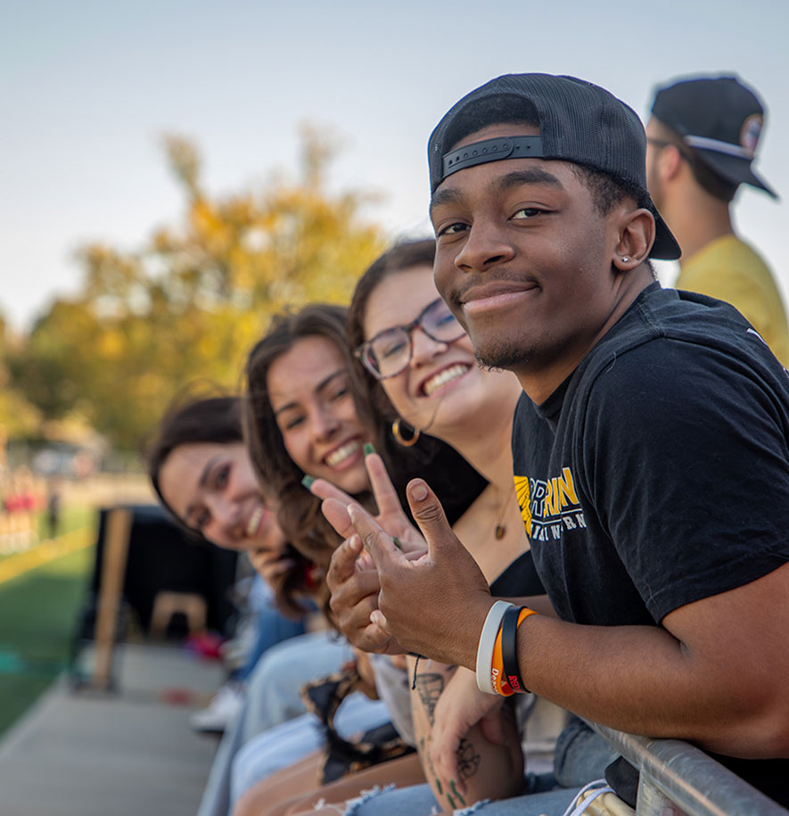 Students outside at a game or event