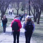 Students walking